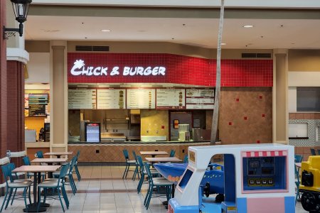 Chick & Burger, a knockoff of Chick-fil-A in a former Chick-fil-A space.