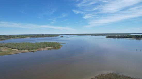 The Appomattox River, near where it empties into the James River