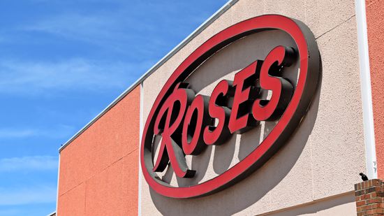 Sign for Roses in Cavalier Square.