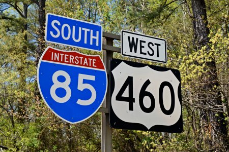 I-85 shield with a US 460 shield.