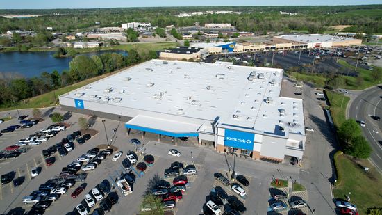 Sam's Club in Colonial Heights.  This property used to house a Walmart store, which was destroyed by a tornado in 1993.