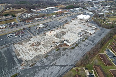 Overview of Staunton Mall, facing northwest.