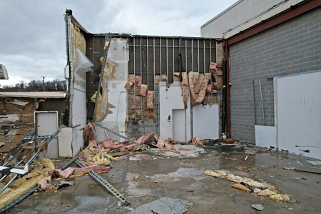 Section of exterior wall next to Belk