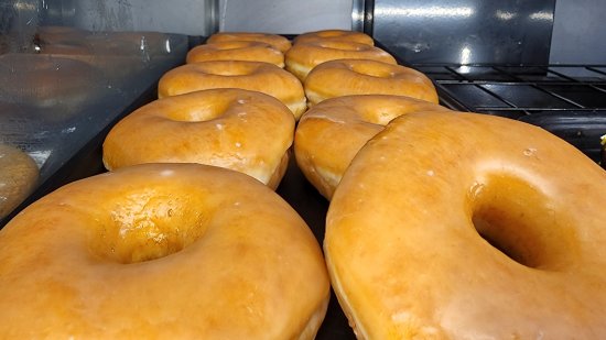 Classic glazed donuts.