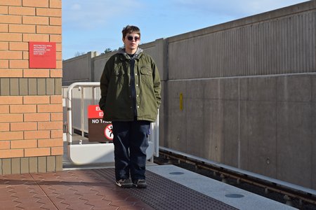 Elyse stands at the eight-car mark on the Largo-bound side at Reston Town Center.