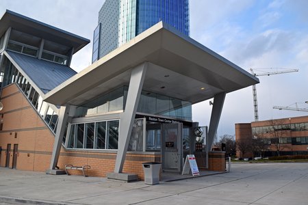 North entrance to Reston Town Center station.