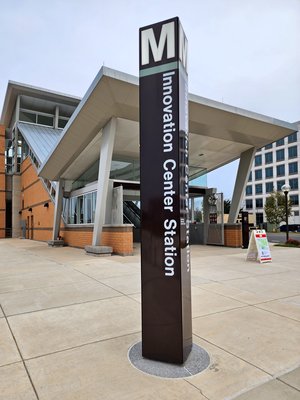 Innovation Center station entrance pylon.