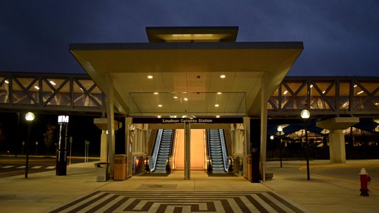 Entrance to Loudoun Gateway station.  Unlike the other stations on the Silver Line extension, Loudoun Gateway only has access on one side of Route 267.