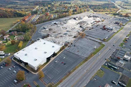 The former Staunton Mall, facing southeast.  Belk remains open for business.