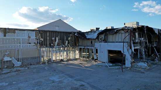 Belk wing mall entrance.  Books A Millioin is starting to come down, and the mall corridor next to BAM is missing.