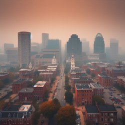 "Baltimore, Maryland under smoky skies" (1)