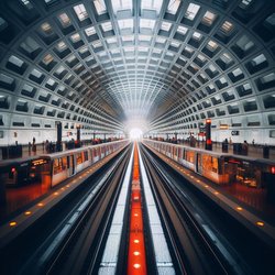 "Train at Metro Center station in Washington DC" (1)