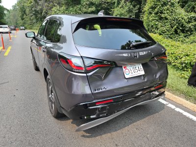 The HR-V immediately after the accident