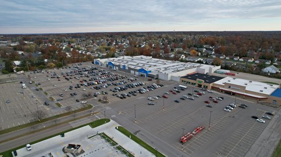 Austintown was primarily a pit stop.  We had been driving continuously since Breezewood, having traveled 188 miles over about two hours and 45 minutes.  As such, we went to Walmart, with the intention of getting up and walking around.  I also took a few minutes to fly the drone around the Walmart store and the rest of the shopping center.