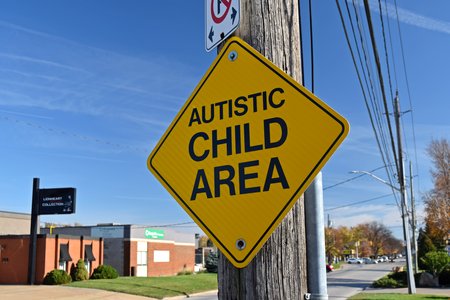 I spotted this "Autistic Child Area" sign on Edinborough Street in Windsor, in front of Bertoni Chairs and Things.