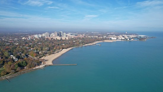 Facing approximately north, looking towards Evanston.