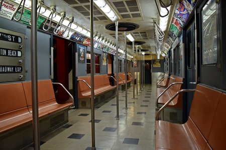 Interior of car 8506, an R30 car from 1961.  Upon seeing this car, I couldn't help but think that the interior looked very sterile, "almost clinical".