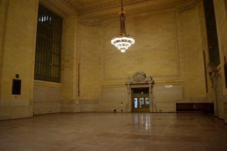 A very empty space at Grand Central Terminal.