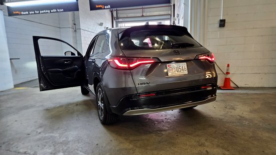 Retrieving the HR-V from the parking garage.