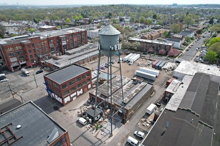 Aerial view of the industrial center.