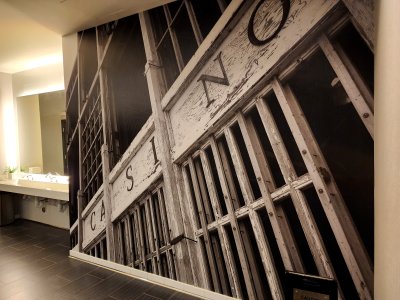 My photo of the Asbury Park Casino. in the men's room at the Archer Hotel in Florham Park.