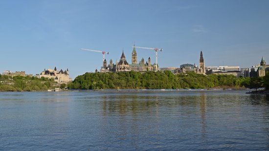 Parliament Hill, viewed from the Canadian Museum of History.