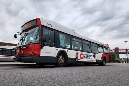 OC Transpo bus 4393, a 2005 New Flyer D40i, also known as the "Invero".  OC Transpo is one of only a few operators of this model.