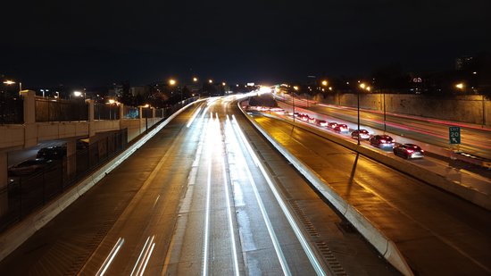 View facing south, showing the northbound lanes of I-95.
