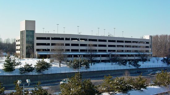 A view across the highway to the south garage, which opened in 2001.