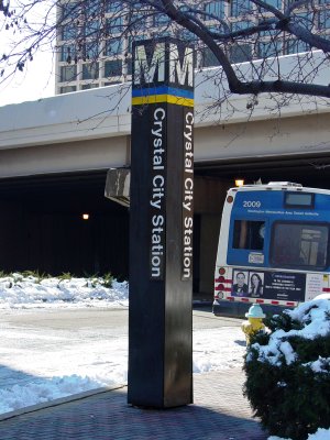 Station entrance pylon for Crystal City.