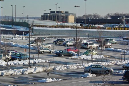 Thie view is no longer possible, as a mixed-use residential and retail development called Rhode Island Row was built on what was previously a Metro parking facility.