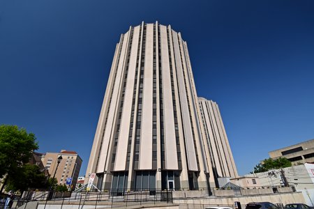 One of my goals on this day was to photograph the Litchfield Towers, which are a complex of three round dormitory buildings just up the street from the Cathedral.