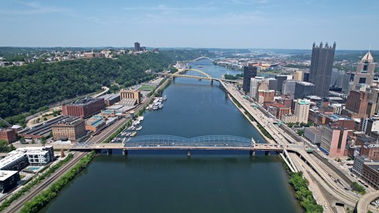 Looking west down the Monongahela River.