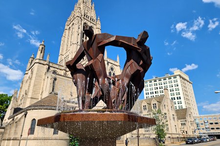 "Joy of Life", i.e. the "Anatomically Correct Statue", as Kathleen from LPCM used to call it.  Prior to today, I had never realized that this was a fountain, because I had only ever seen it in the fall, when the fountain was not running.