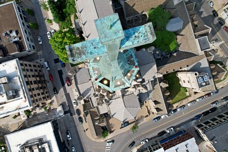 Overhead view of the cross.