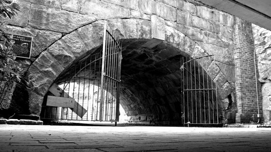 Gates beneath the old Reynolds Aluminum building.