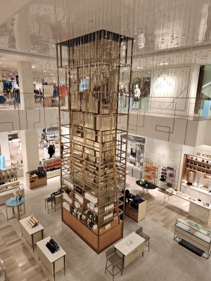 The double-height section of the store, in the Saks Fifth Avenue section.