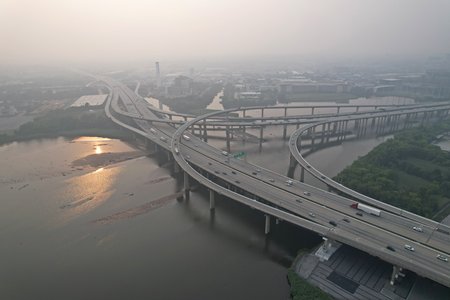 Interstate 395 interchange, viewed from the southeast, June 29, 2023.