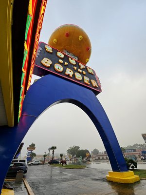 Big "South of the Border" sign where you drive under the man's crotch.