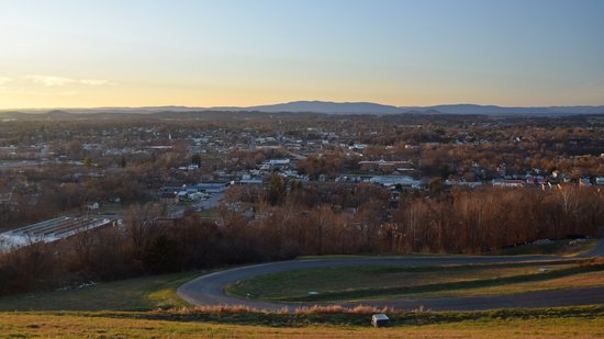 The view of Waynesboro from the park.  One complaint: at sunset, the sun is directly in your face when you're looking out on the overlook.  Such is what happens when your view is oriented west, I suppose.