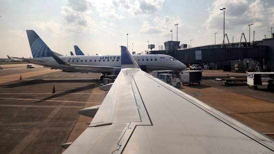 Sitting at the gate at Dulles.