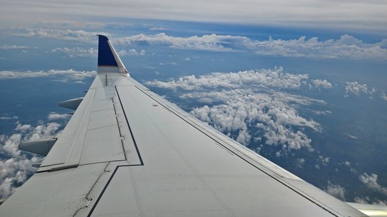 In the air, somewhere over Maryland or Pennsylvania.