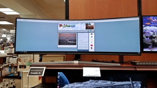 Schumin Web displayed on an ultra-wide gaming monitor, October 14, 2017