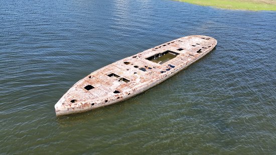 This is what remains of the Colonel J.E. Sawyer, commonly known as the "Old Sunken Hull".