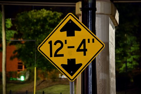 The 12'4" clearance sign, which is seen in the videos about the bridge.  The bridge was raised to this height from its original 11'8" height in 2019.