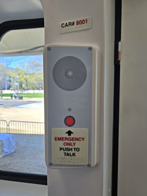 Emergency intercom.  Nothing new here compared to what exists on other railcar series.