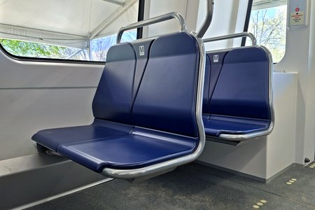 Seats on the mockup, largely similar to those found on the 7000-Series.