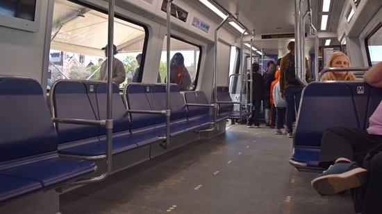 Seating layout on the 8000-Series.  These cars will have a new layout, with transverse seating on one side, and longitudinal seating on the other, making for wider aisles, and hopefully encouraging people to please move to the center of the car when boarding.