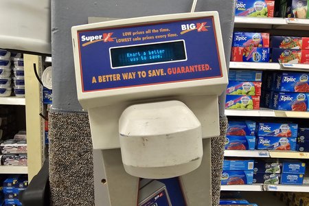 The price scanner, meanwhile, was vintage, complete with Big Kmart and Super Kmart logos on it.