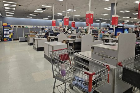 The front end, meanwhile, looked like what you would expect for a Kmart store.